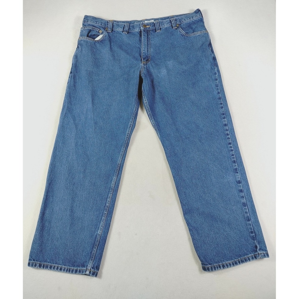 Carhartt Jeans Mens 44x30 Blue Relaxed Fit Straight Denim Workwear 104943 H38
